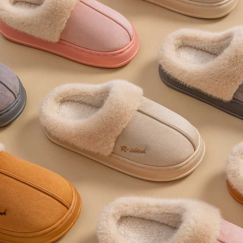 Chaussons d'hiver confortables et chauds pour couple, chaussures en coton, antidérapantes, pour femme et homme