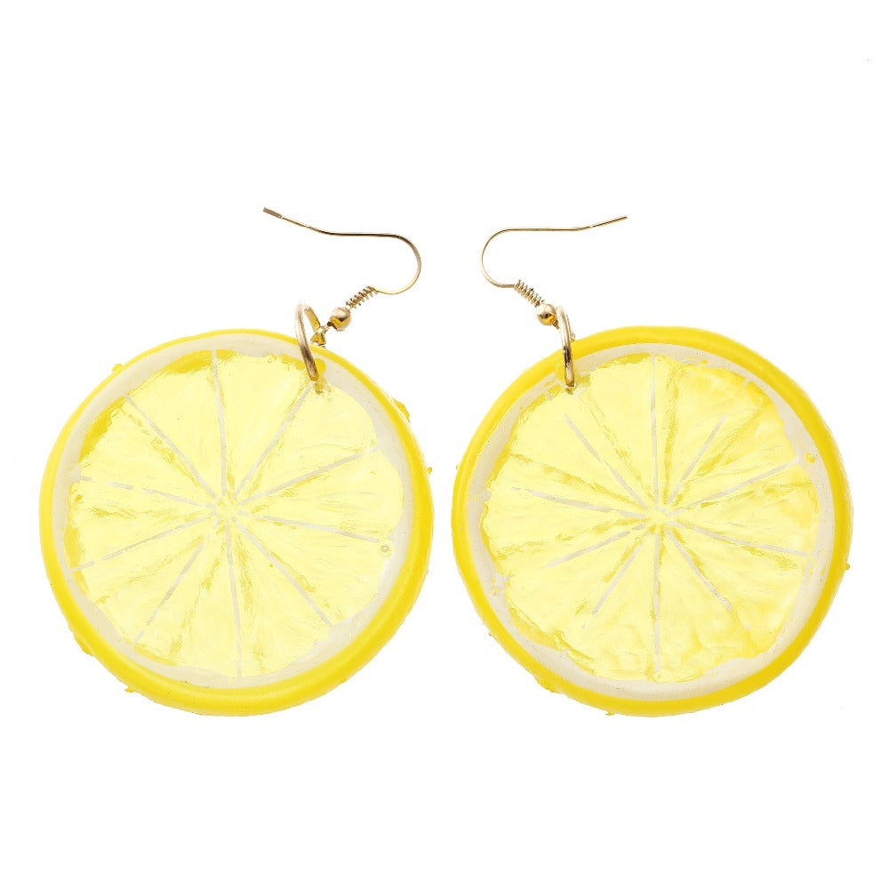 Boucles d'oreilles en forme de fruits artificiels