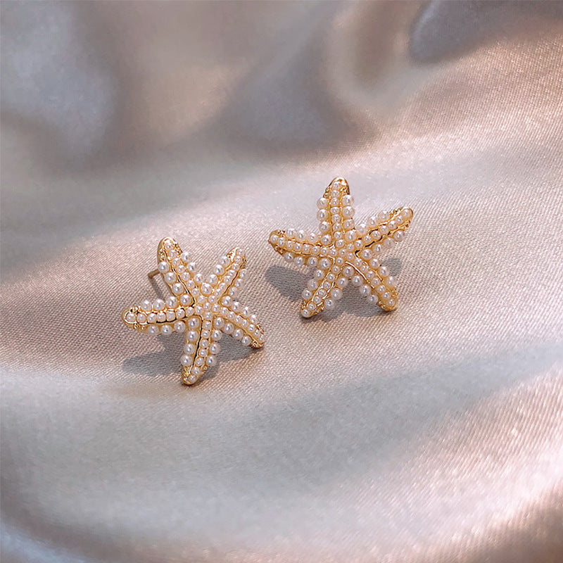 Boucles d'oreilles ananas, étoile de mer perle