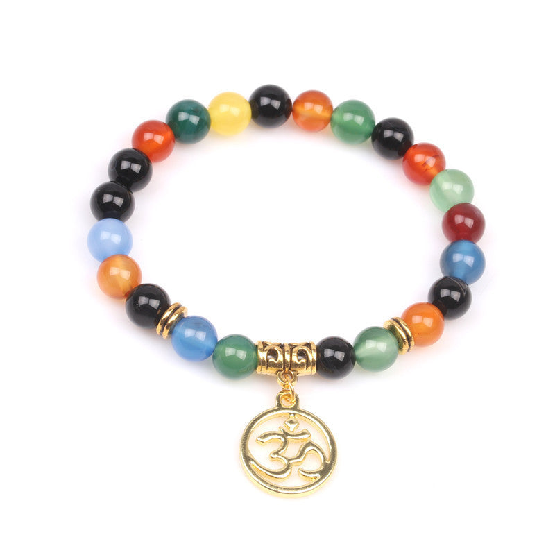 Bracelet Bouddha Énergie en Agate et Chakra Coloré - LUXARAH