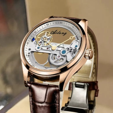 Montre mécanique automatique pour homme, montre creuse créative, bracelet en silicone - LUXARAH