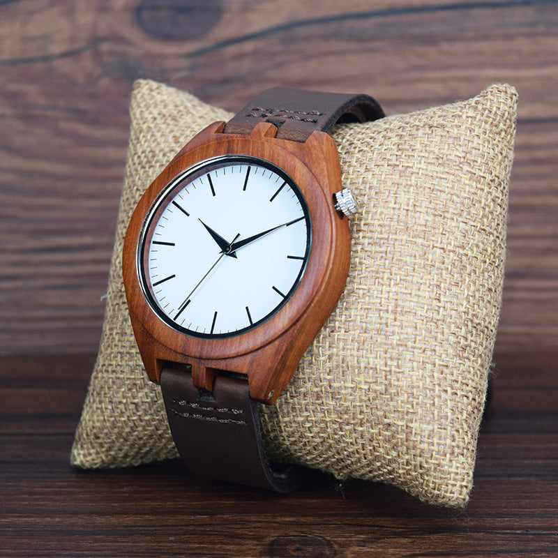 Montre à quartz importée pour homme, montre en bois de bambou