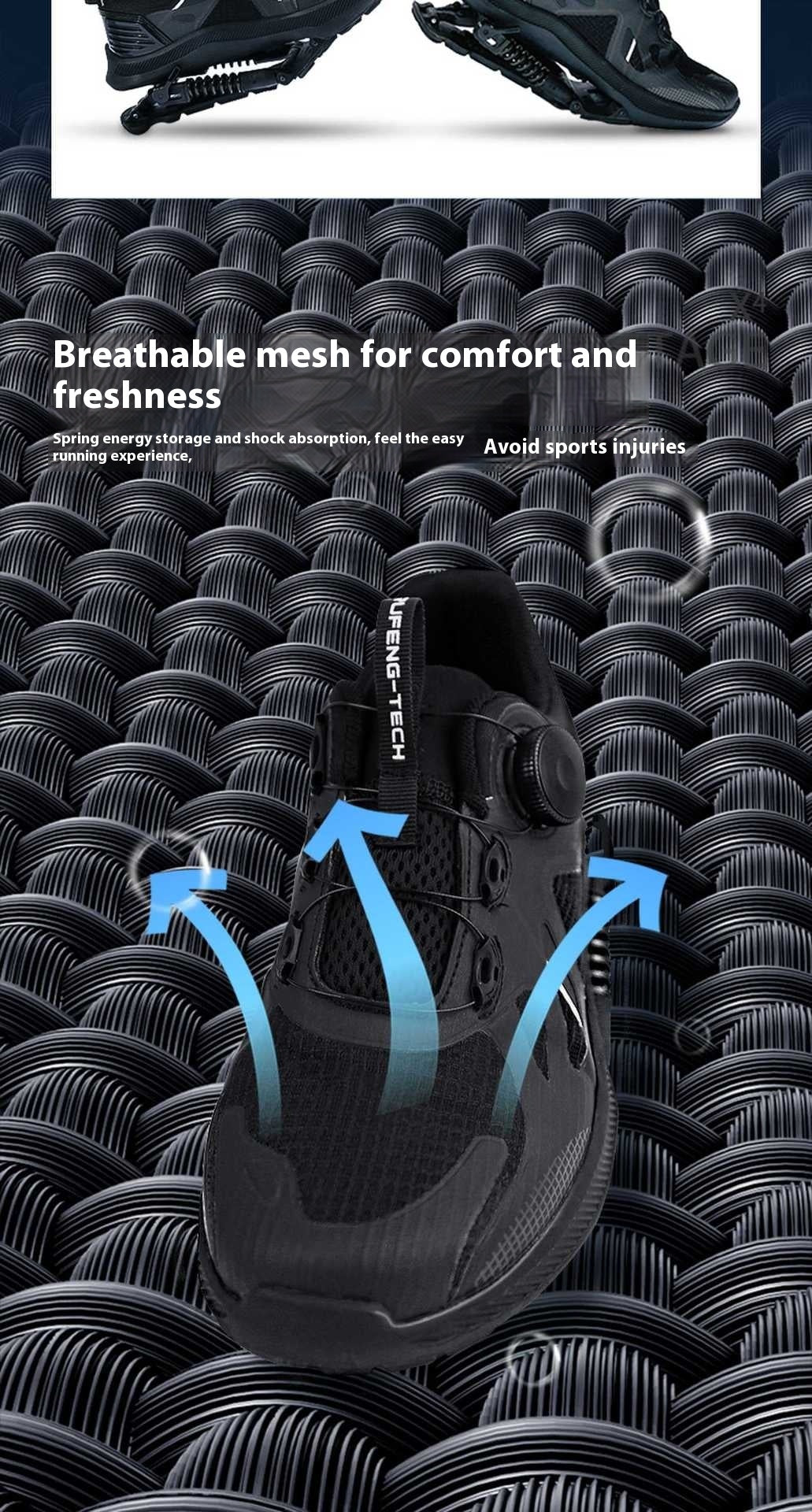 Chaussures de course Black, mécaniques, Power Marathon - LUXARAH