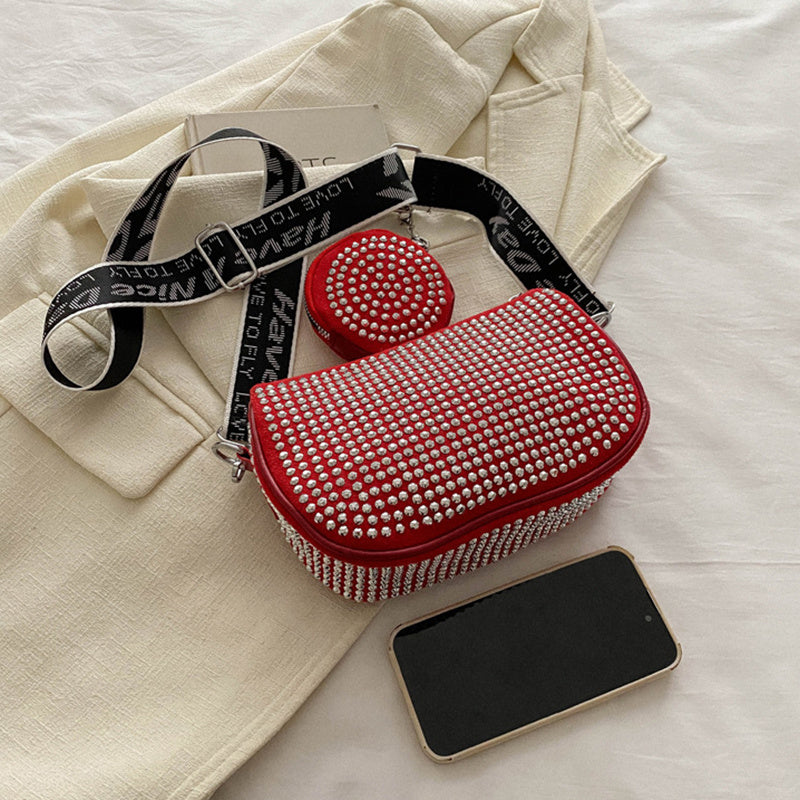 Sac à bandoulière en strass avec petit porte-monnaie, sac à bandoulière tendance pour femmes, sacs de créateurs de luxe - LUXARAH