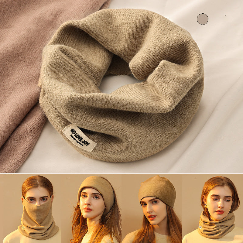 Masque facial 4 en 1, écharpe d'hiver en faux cachemire, foulard, chapeau tendance