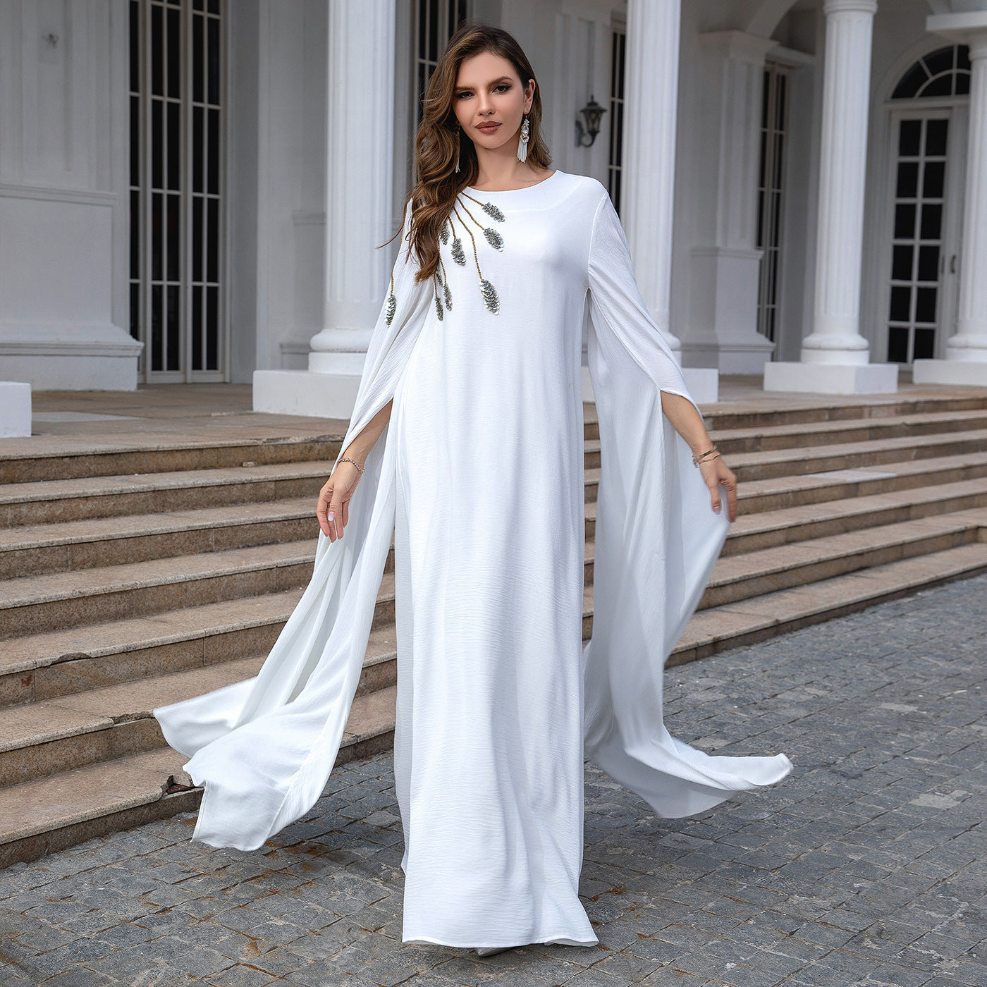 Robe musulmane Abaya brodée pour femme, robe de soirée - LUXARAH
