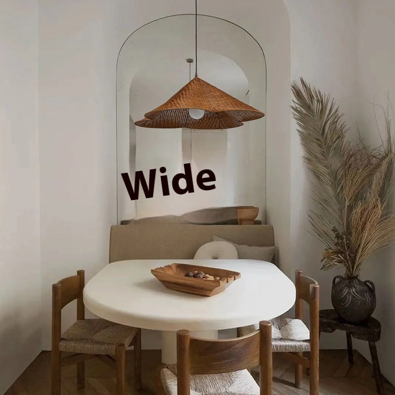 Plafonnier en rotin tressé de style silencieux B & B Tea Room Zen - LUXARAH