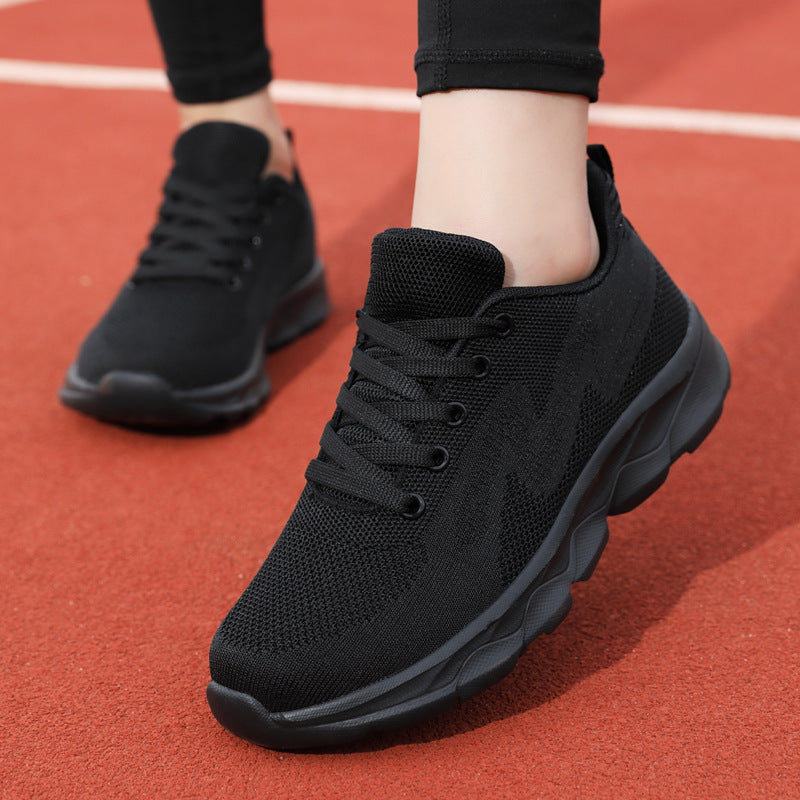 Baskets All Black pour femmes, chaussures de course légères, respirantes et décontractées à semelle souple - LUXARAH