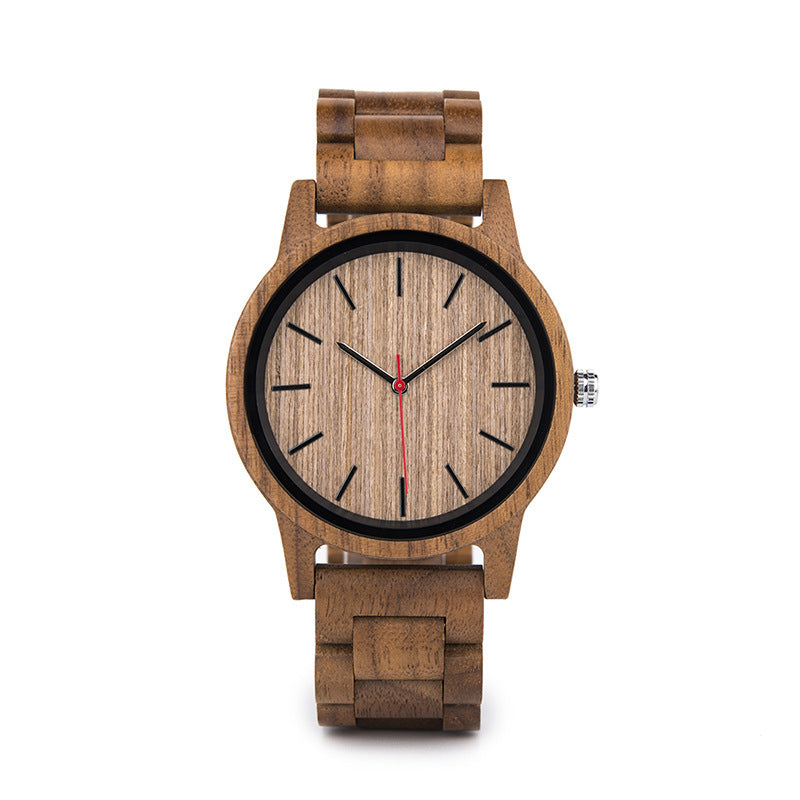 Montre à quartz en bois