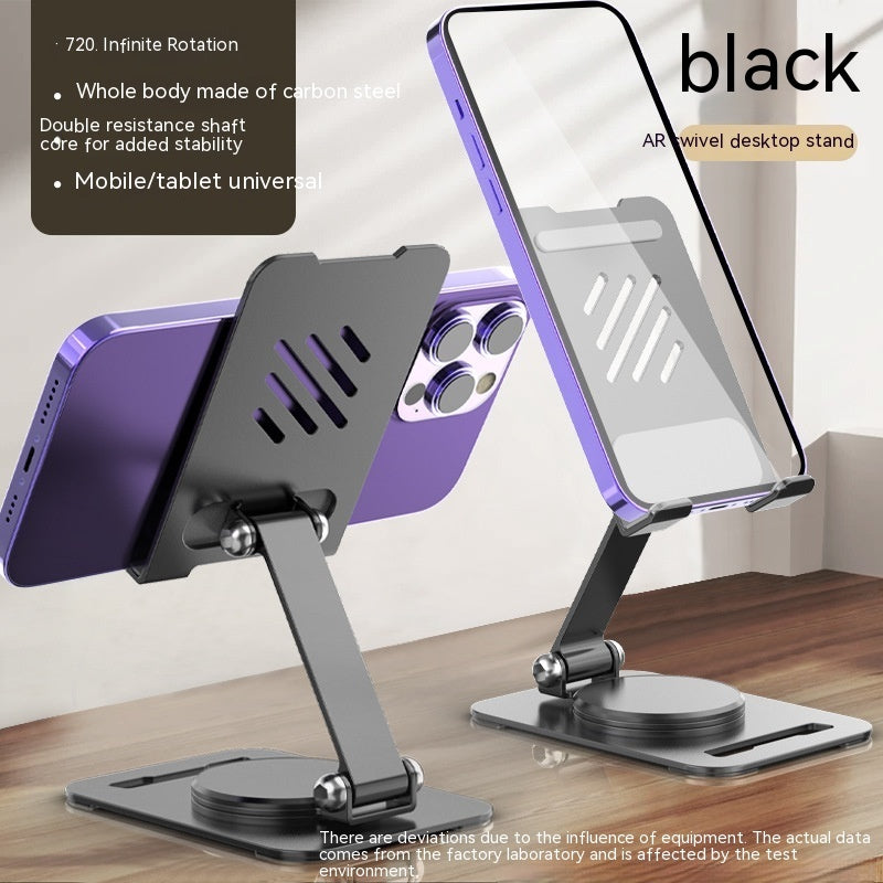 Support de téléphone portable de bureau en métal rotatif à 360 degrés, support réglable pour tablette de bureau