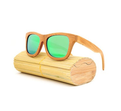 Lunettes de soleil explosion multicolores en bambou avec revêtement