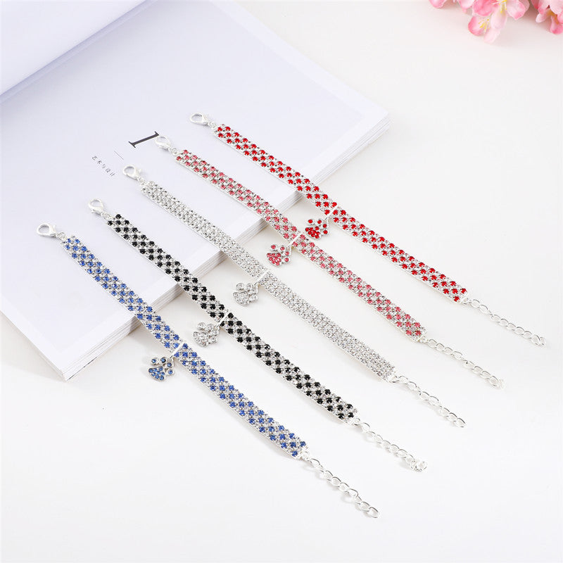 Collier pour animal de compagnie avec diamants, accessoires pour chats et chiens de couleurs variées, griffes de chat, collier élastique pour chat et chien - LUXARAH