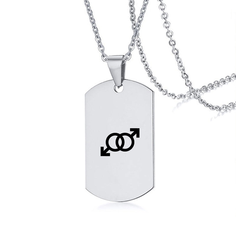 Collier en acier inoxydable avec inscription LGBT, symbole de la fierté gay, lesbienne et transgenre, pour hommes et femmes