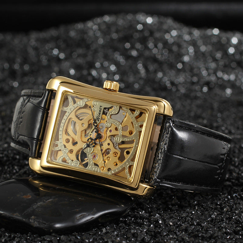 Montre mécanique manuelle creuse suisse décontractée pour homme Winner - LUXARAH