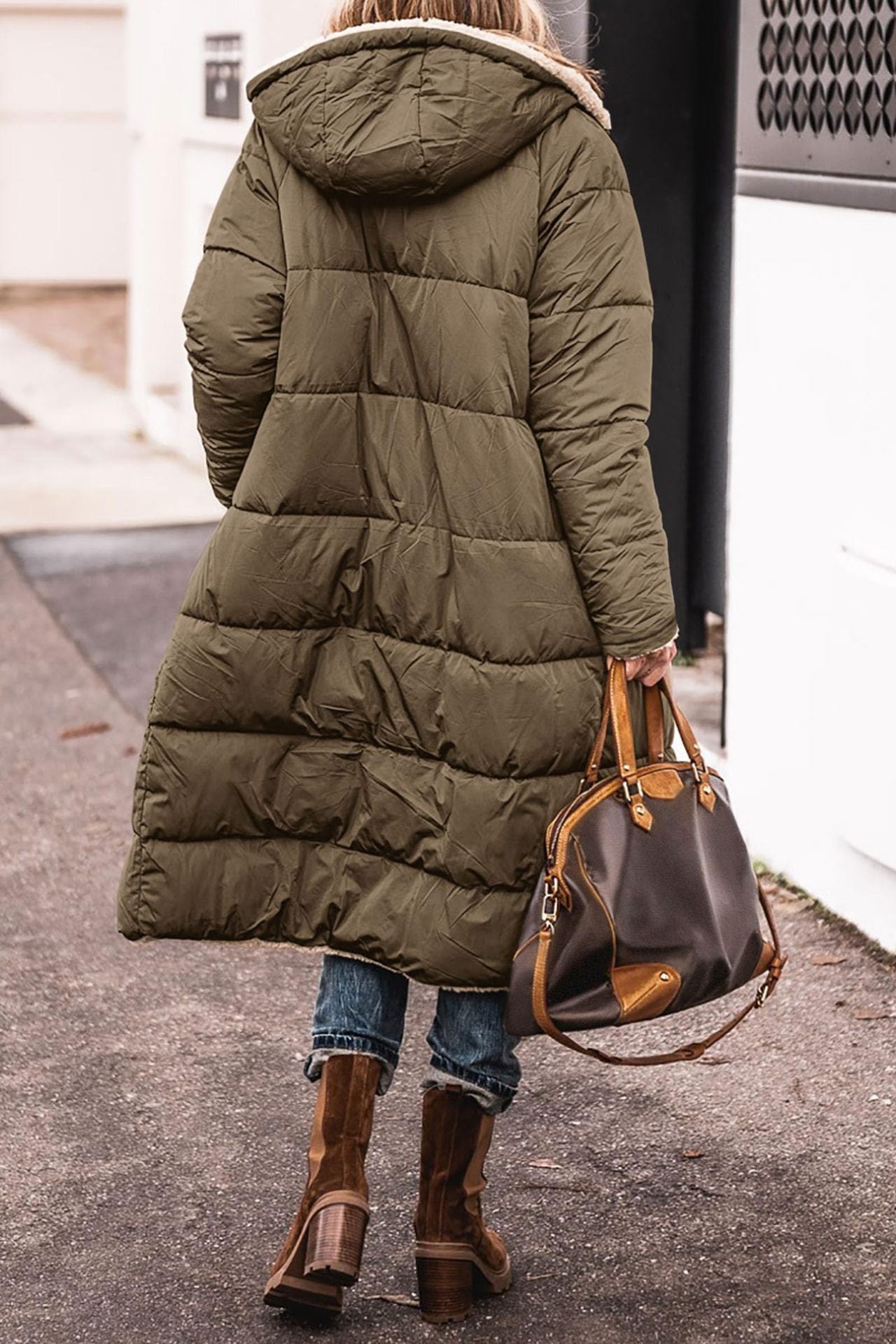 Manteau long à capuche de couleur unie, manches longues, double face, slim, élégant, cardigan, vêtements pour femmes
