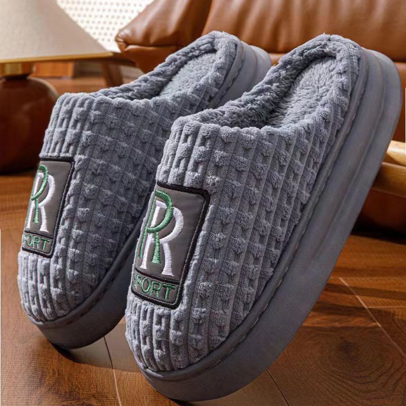 Chaussons d'hiver chauds et antidérapants en peluche pour homme et femme, grande taille, pour la maison et la chambre à coucher