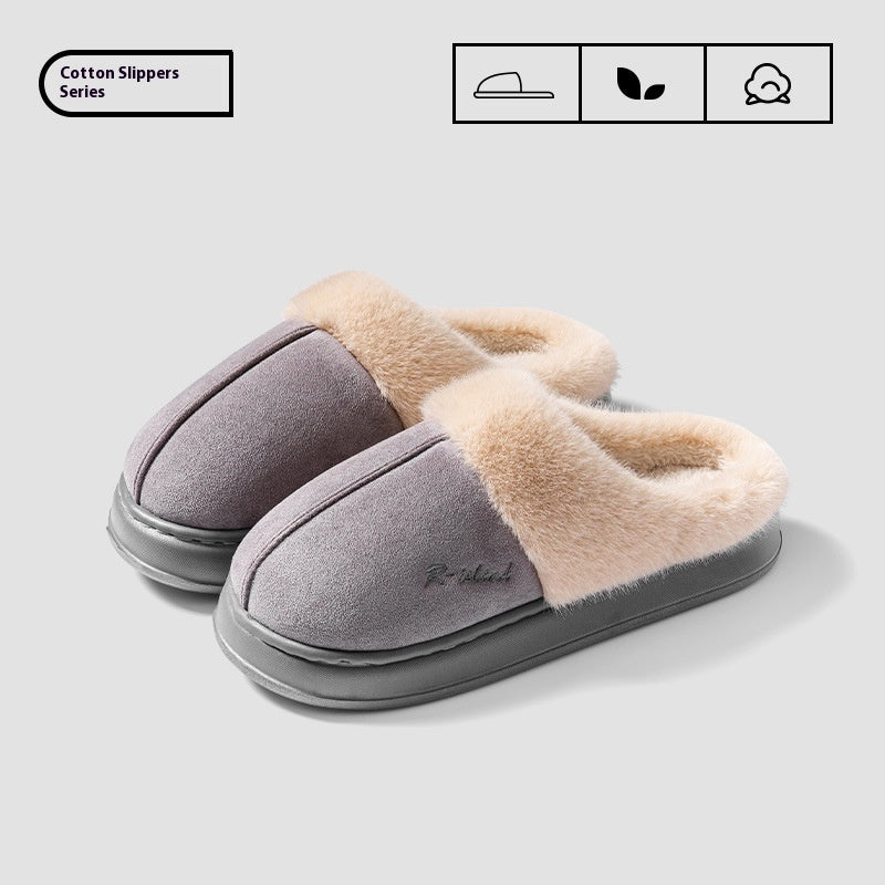 Chaussons d'hiver confortables et chauds pour couple, chaussures en coton, antidérapantes, pour femme et homme
