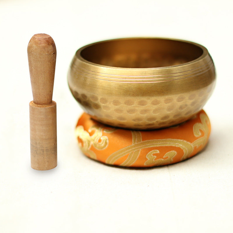 Bol de Bouddha fait main en cuivre tibétain avec carillon en pierre - LUXARAH