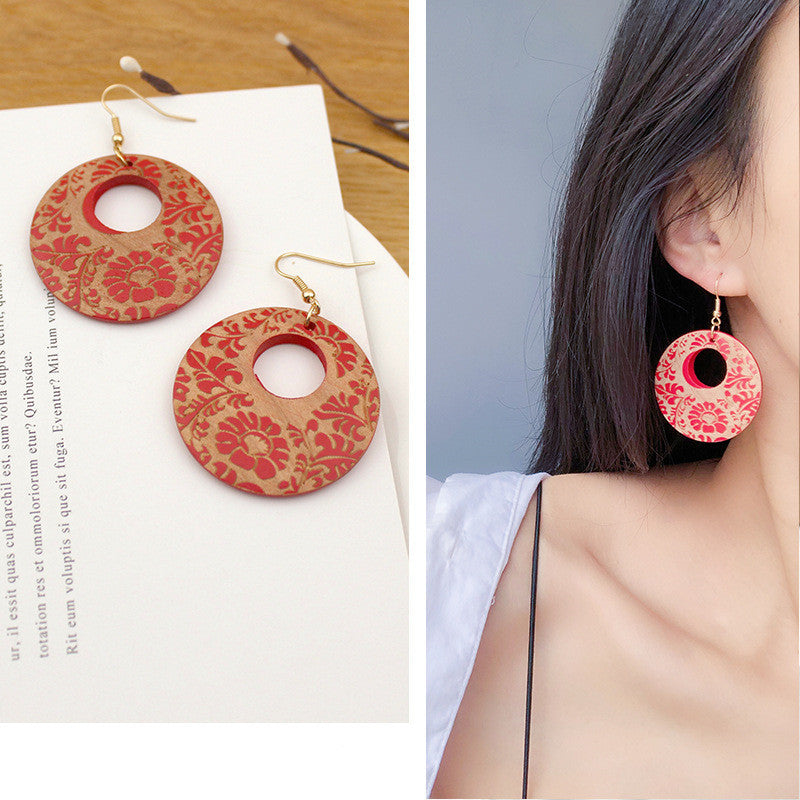 Boucles d'oreilles en rotin et paille - LUXARAH
