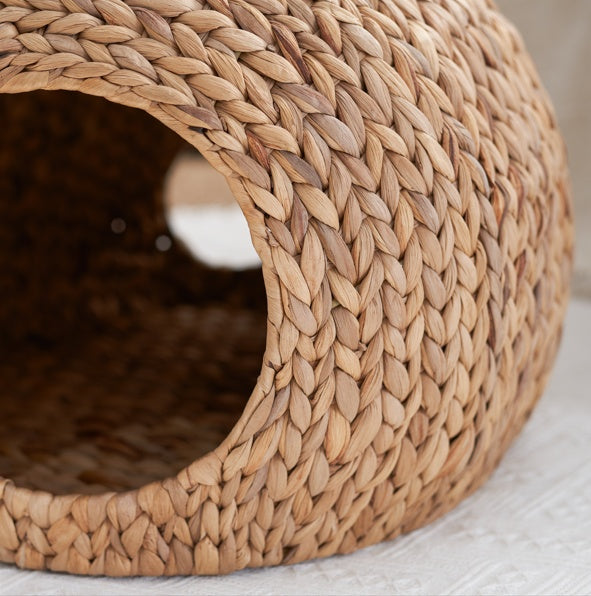 Lit circulaire en rotin tissé pour chat - LUXARAH
