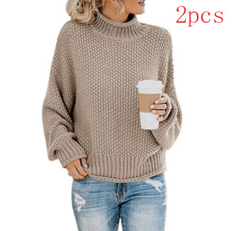 Pull col roulé uni, mode hiver, décontracté, tricoté, manches longues, vêtements pour femmes