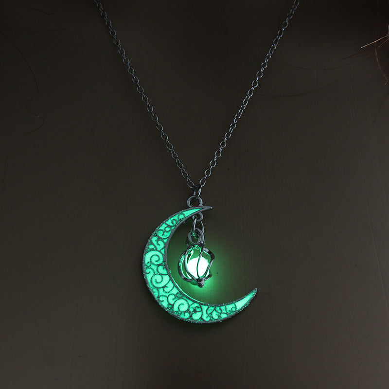 Colliers à pendentif lumineux, colliers à chaîne plaqués argent
