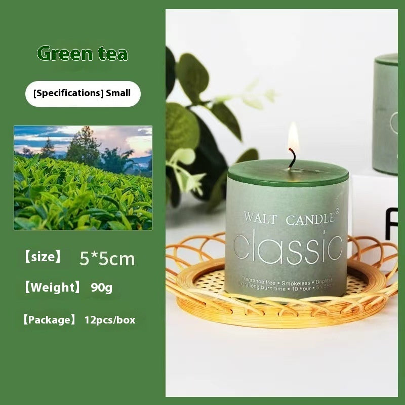 Bougie d'aromathérapie cylindrique colorée, bougie parfumée brillante, bougies sans fumée