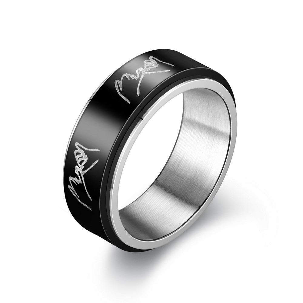 Bague tournante en acier titane anti-anxiété et anti-stress - LUXARAH
