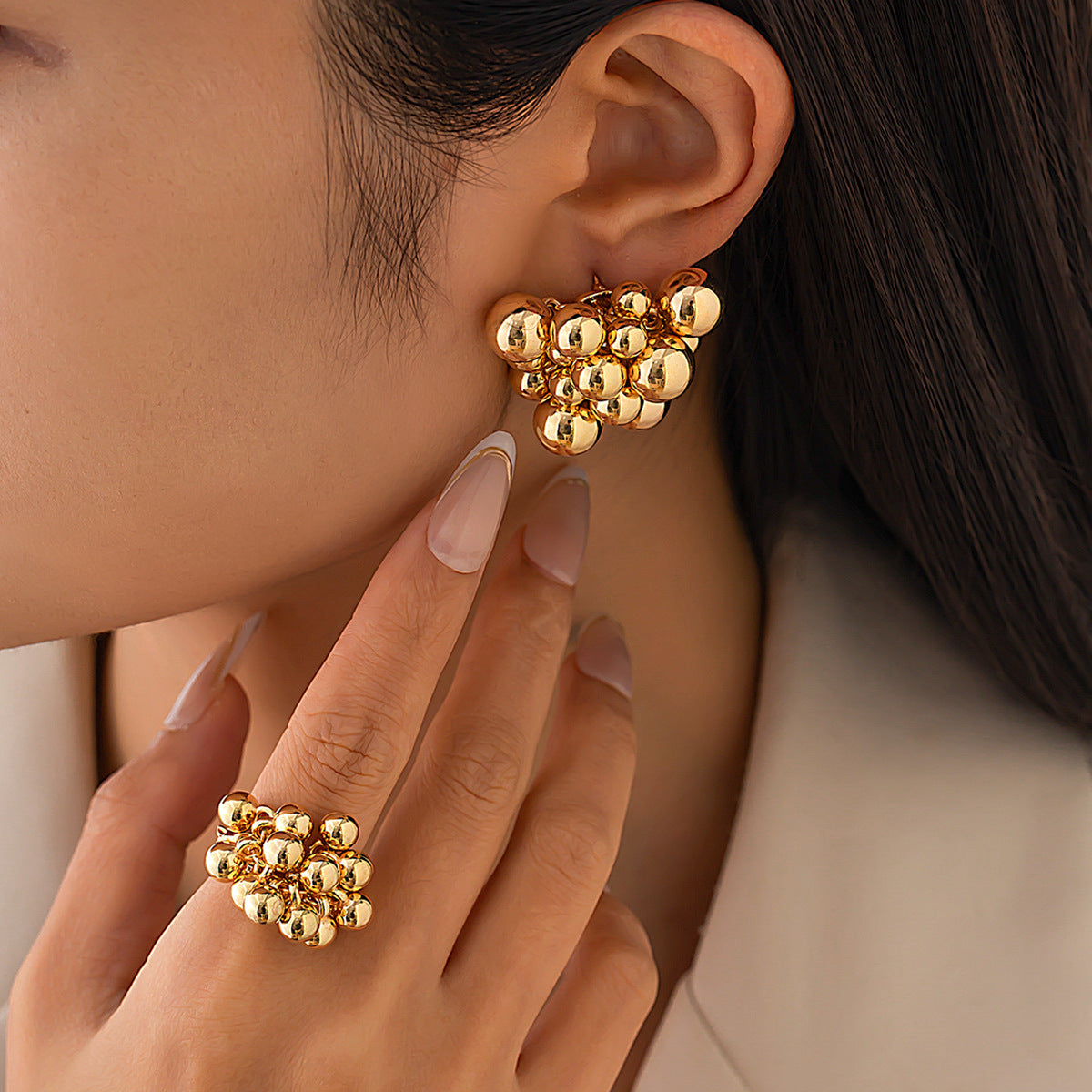 Boucles d'oreilles à perles à motifs géométriques tendance