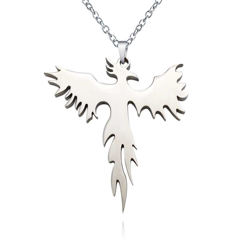 Titanium Steel Phoenix Bird Necklaces for Women and Men