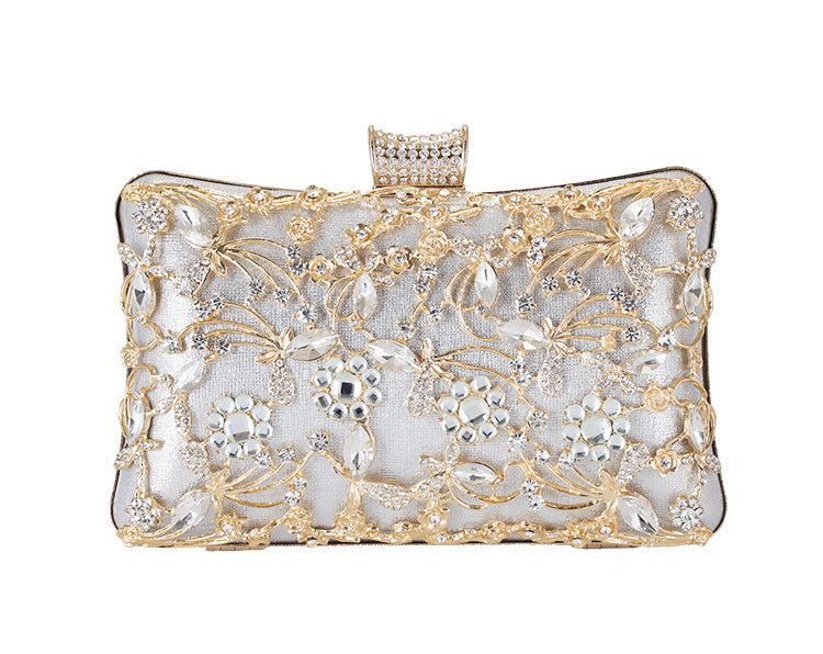 Pochette de dîner élégante en strass pour femmes, sac messager de marque de luxe avec chaîne - LUXARAH