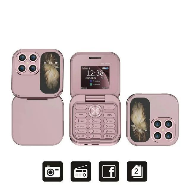 Téléphone portable 2G à double carte et double veille pliable