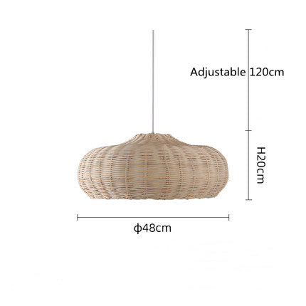 Lustre nordique en rotin de style pastoral pour salon - LUXARAH