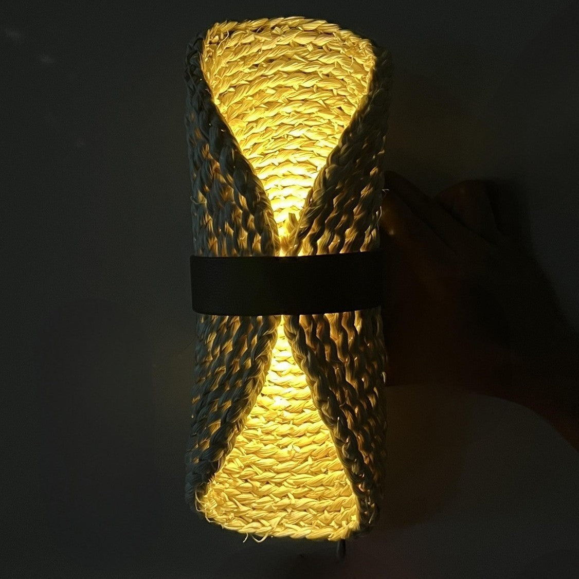 Lampe de chambre en rotin au design pastoral rétro pour chambre d'hôtes - LUXARAH