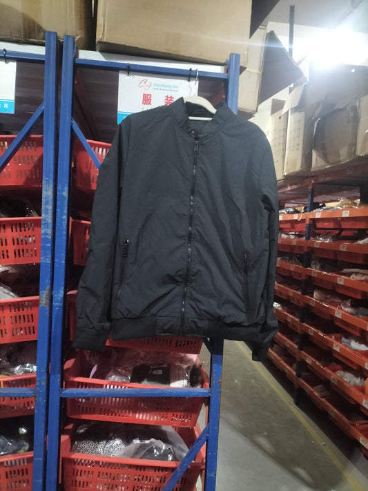 Veste zippée pour homme avec poches, décontractée, unie, col montant, manches longues, vêtement d'extérieur