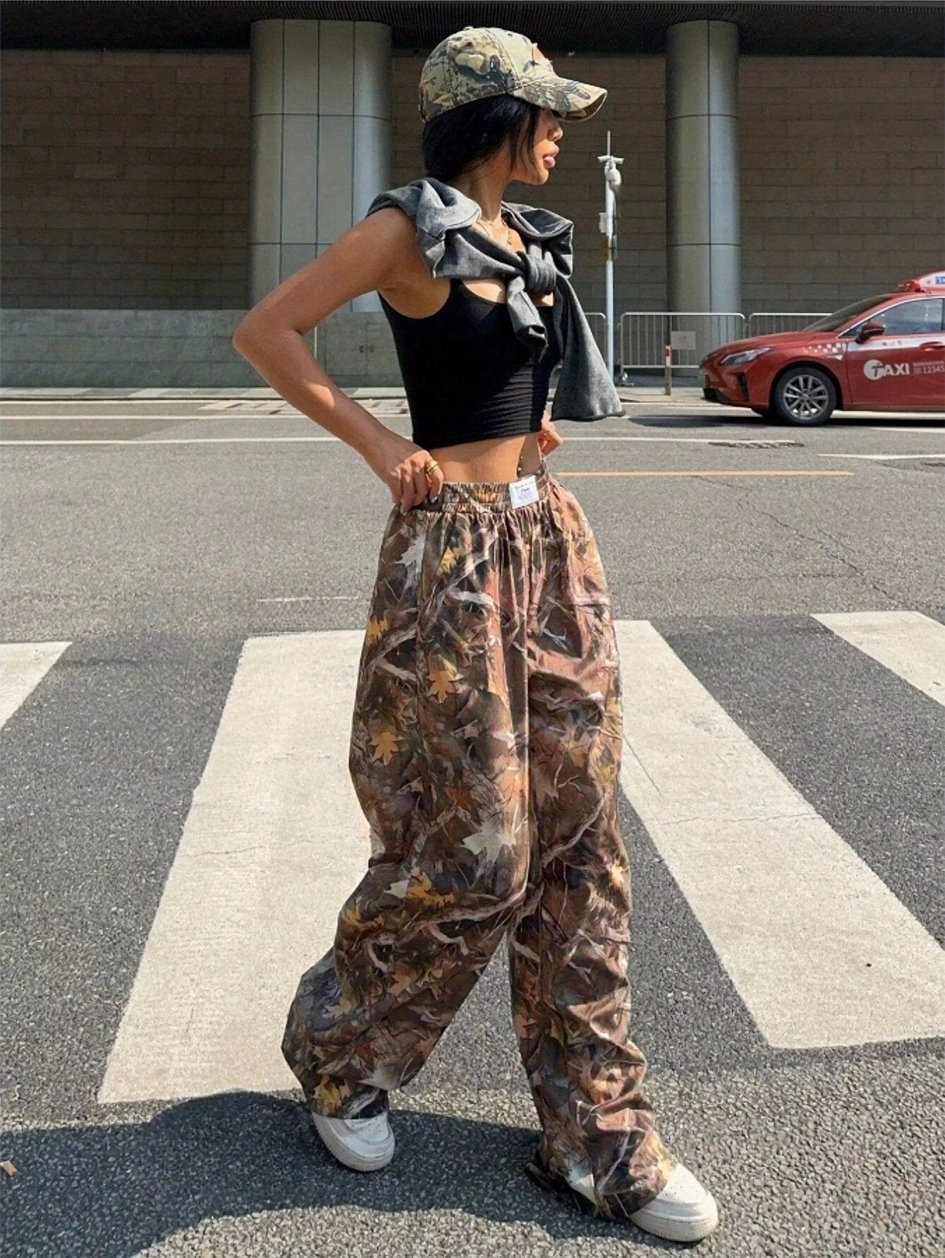 Pantalon décontracté amincissant hip-hop rétro streetwear multi-poches camouflage cargo pour femme Y2k hip-hop cargo grunge baggy pantalon