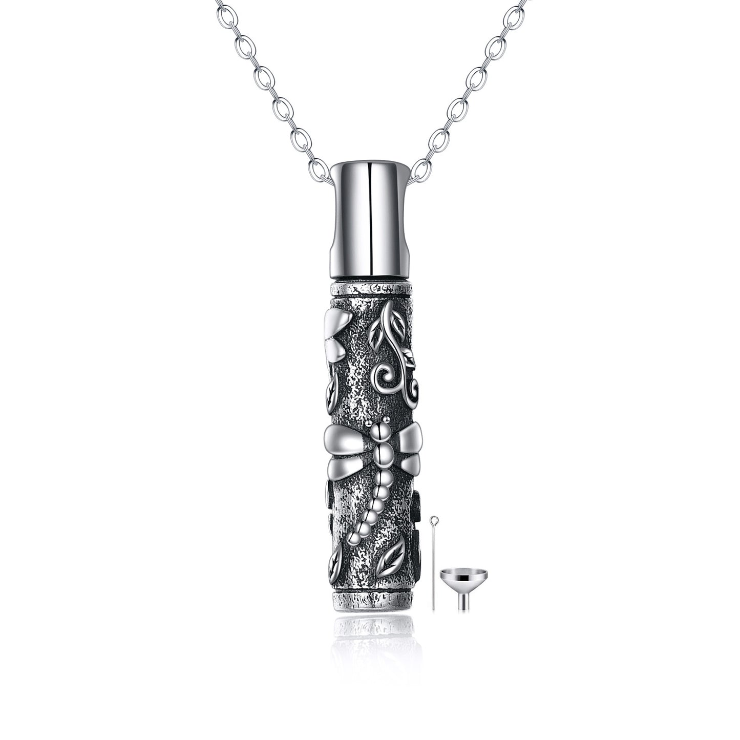 Colliers urnes libellule pour cendres en argent sterling 925