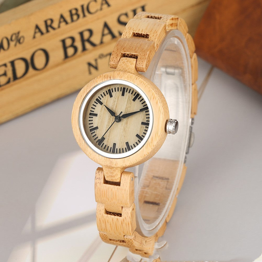 Nouvelle montre pour femme entièrement en bambou et bois