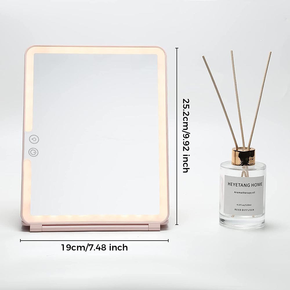 Grand miroir de maquillage portable, rechargeable et pliable. - LUXARAH