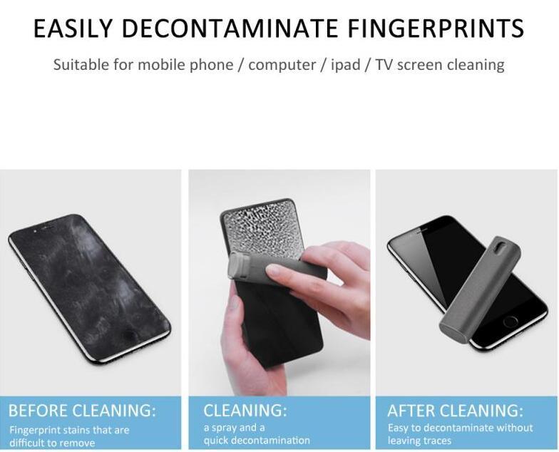 Kit de nettoyage d'écran 2 en 1 pour téléphone et ordinateur, avec chiffon en microfibre pour éliminer la poussière