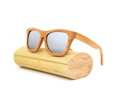 Lunettes de soleil explosion multicolores en bambou avec revêtement