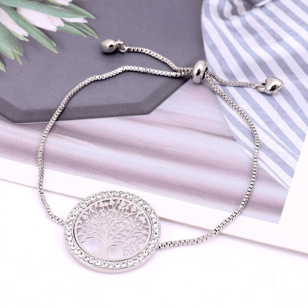 Nouveau bracelet créatif en métal doré avec arbre de vie porte-bonheur - LUXARAH