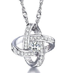 Collier en argent sterling 925 pour femme, pendentif cœur éternel, mosaïque de zircons, cadeau