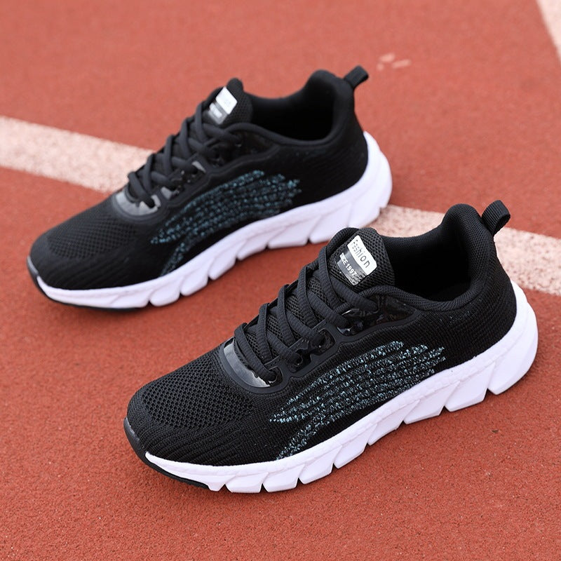 Chaussures de course respirantes tissées volantes pour hommes et femmes, baskets décontractées pour couples - LUXARAH