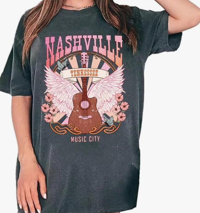 T-shirt oversize en coton imprimé coloré - LUXARAH