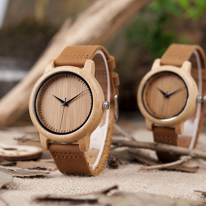 Montre en bois Couple Bambou - LUXARAH