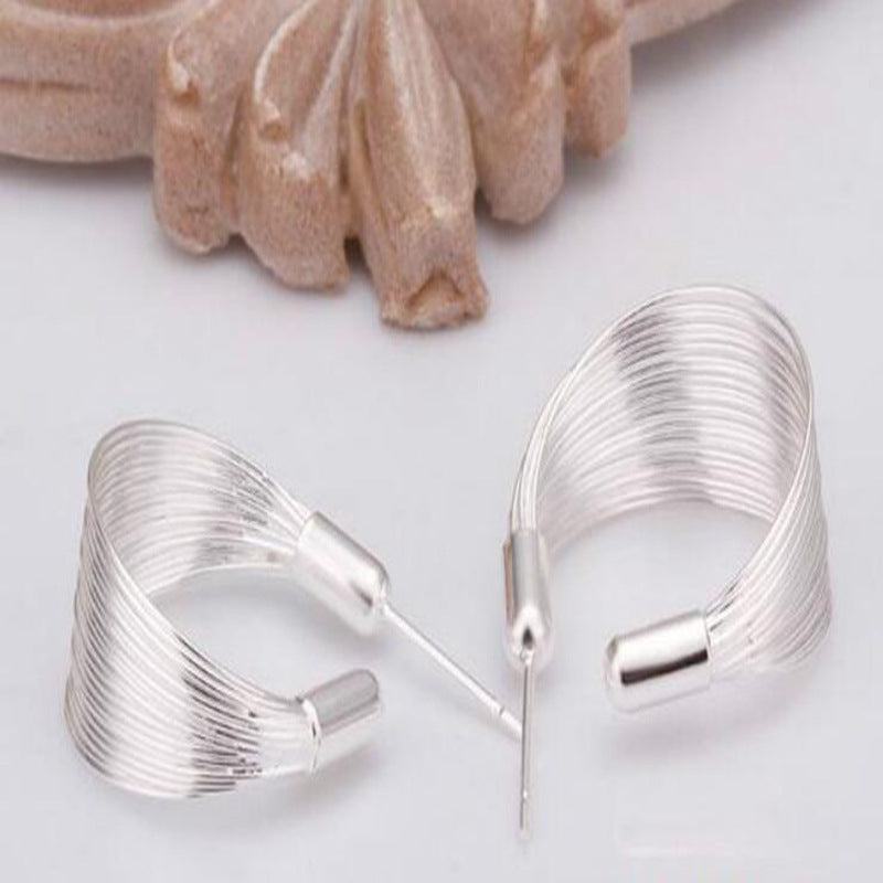Boucles d'oreilles multi-lignes personnalisées, Boucles d'oreilles coréennes
