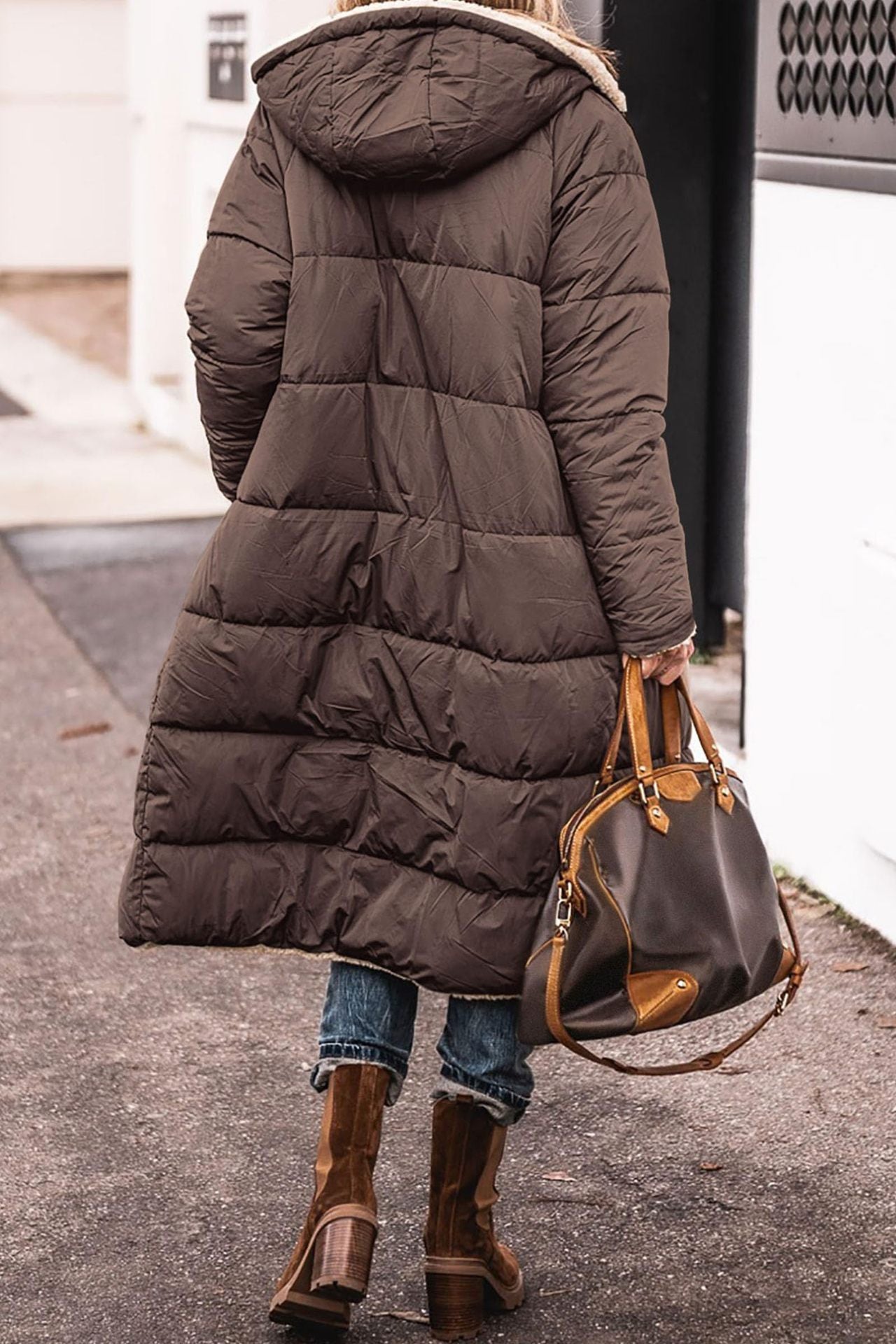 Manteau long à capuche de couleur unie, manches longues, double face, slim, élégant, cardigan, vêtements pour femmes