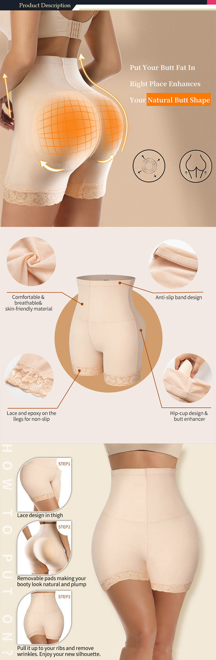 Pantalon moulant taille haute en dentelle avec coussin en éponge