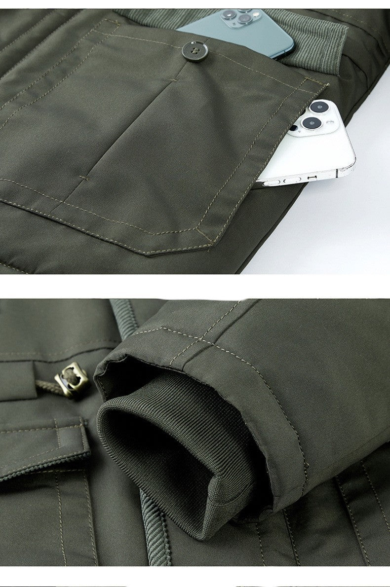 Manteau en coton avec doublure en laine d'agneau